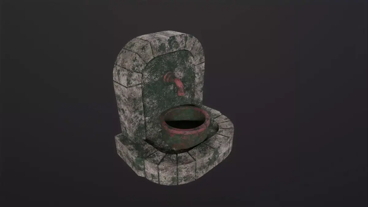 Old Water Fountain 3D Model Low-poly 3D model