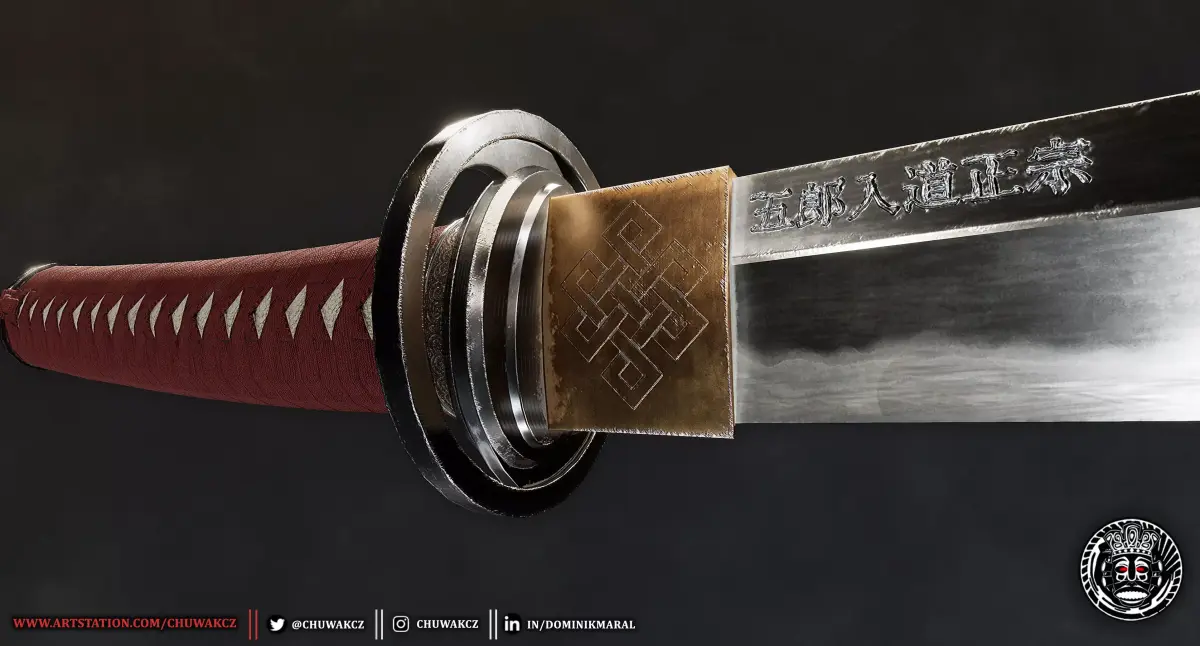 Katana Samurai Sword - Honjo Masamune - Realistic Weapon Low-poly 3D model