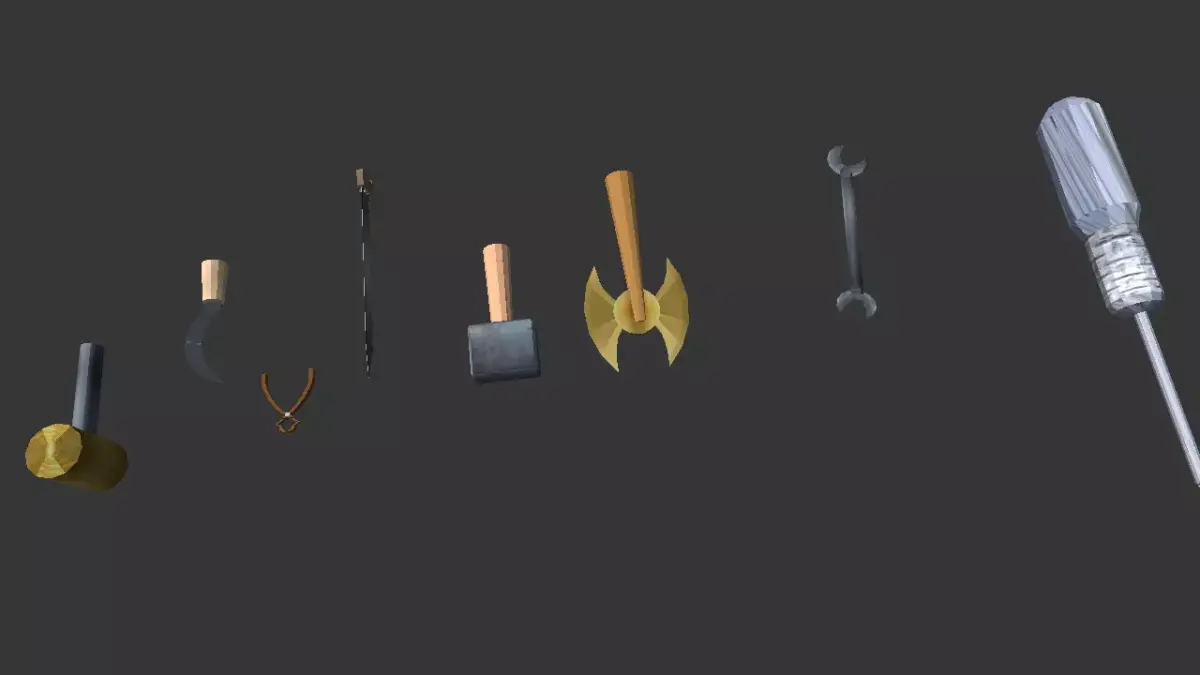 Hand tools Low-poly 3D model purchase