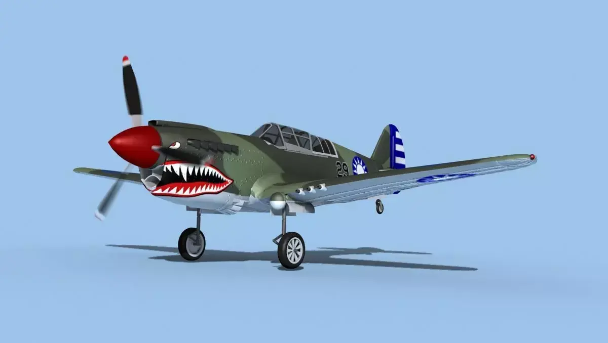 Curtiss P-40N Tomahawk China 3D model
