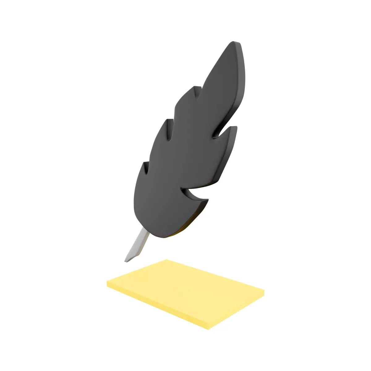 3d  of bird quill icon on white background 3D model