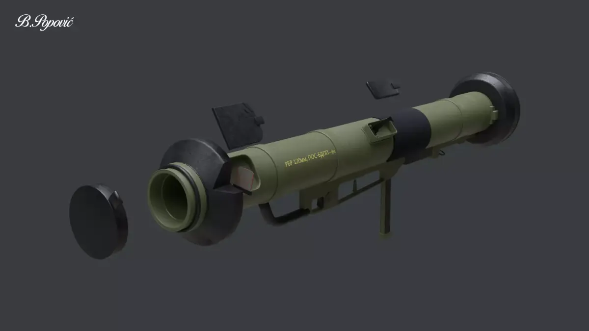 M90 Strsljen Rocket Launcher 3D model