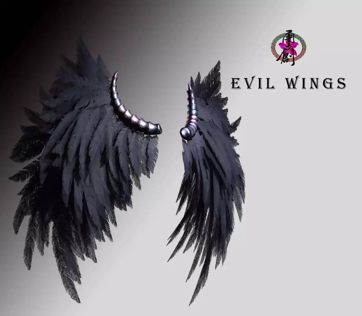 Evil Wings Low-poly 3D model
