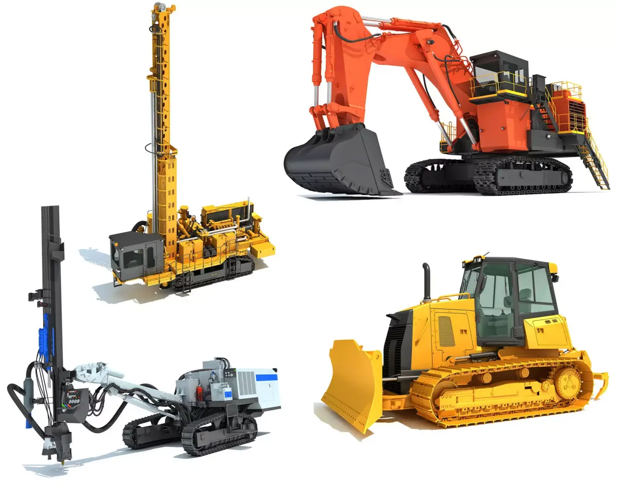 Mining Machinery Equipment 3D Model Pack purchase