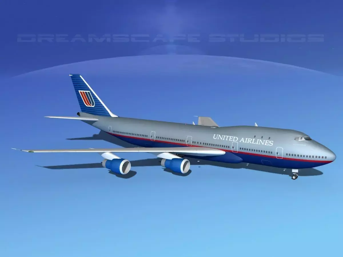 Boeing 747-100 United Airlines 3 3D model