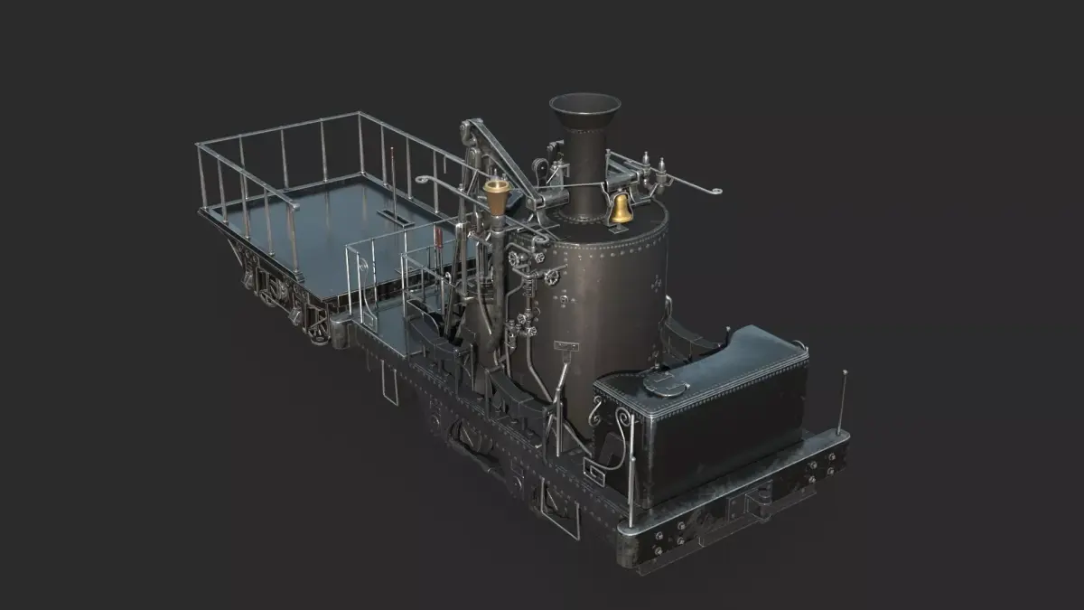 Old style steam locomotive grasshopper 3D model