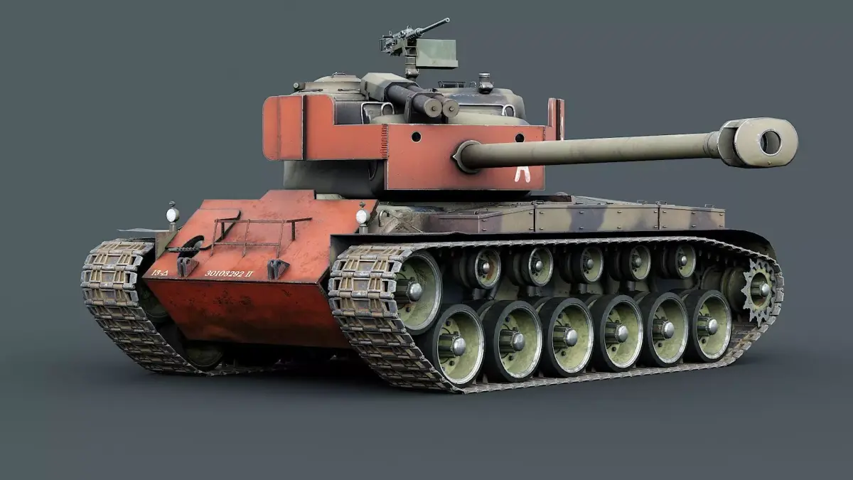 T26E1 Pershing Low-poly 3D model