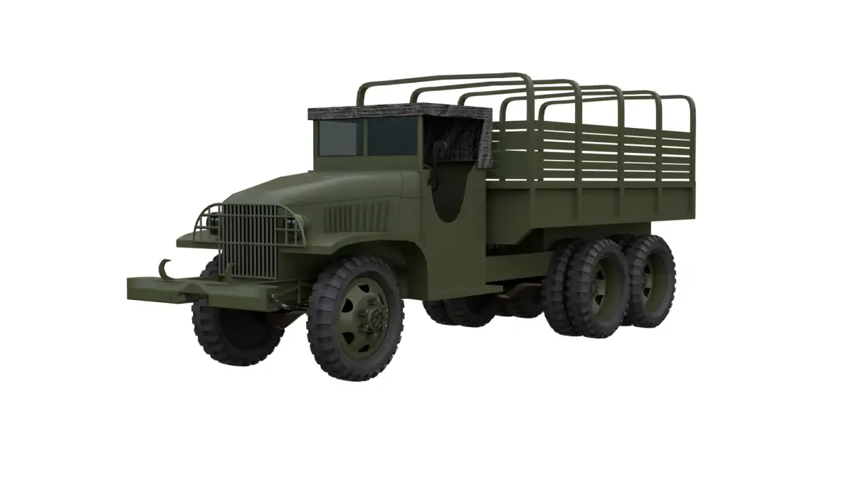 GMC CCKW WWII Military Cargo Truck  High Quality 3D Model Low-poly 3D model
