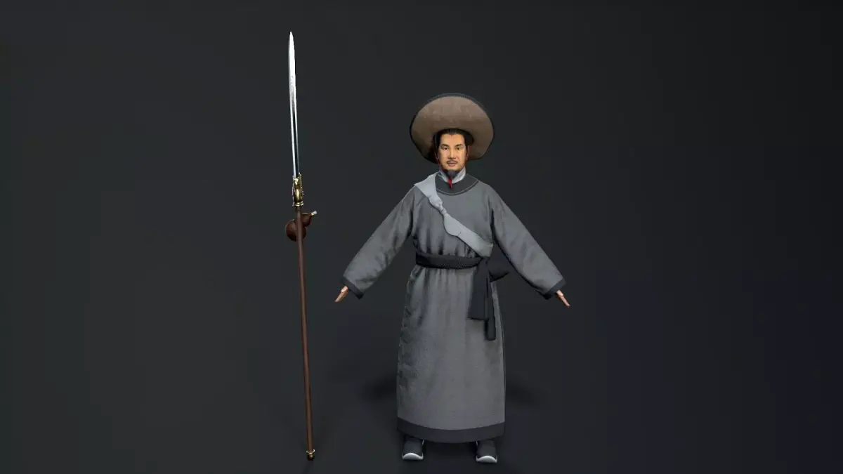 ancient chinese warrior  Low-poly 3D model