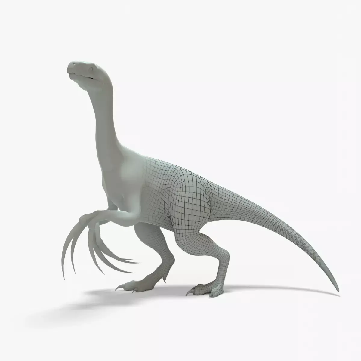 Therizinosaurus Rigged Basemesh Low-poly 3D model