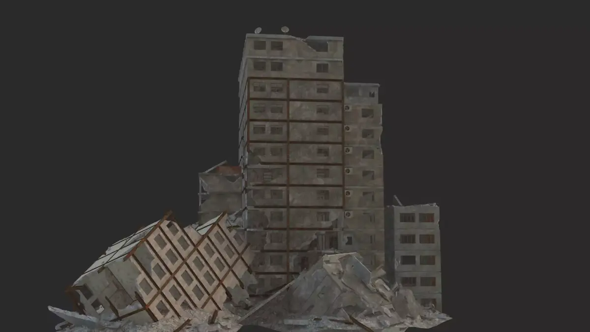destruction  Low-poly 3D model