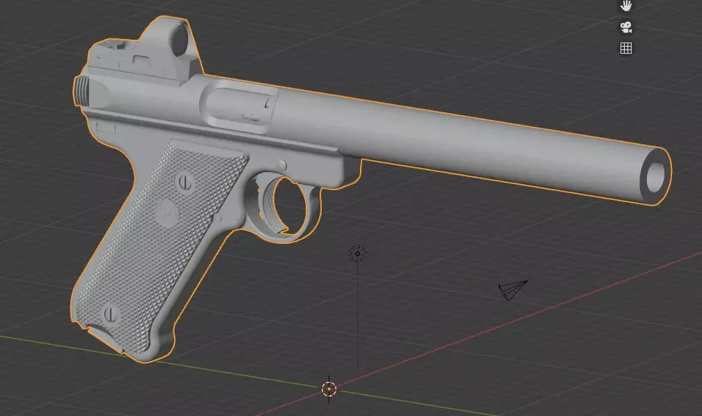 Ruger MK IV with Integral Suppressor Free low-poly 3D model