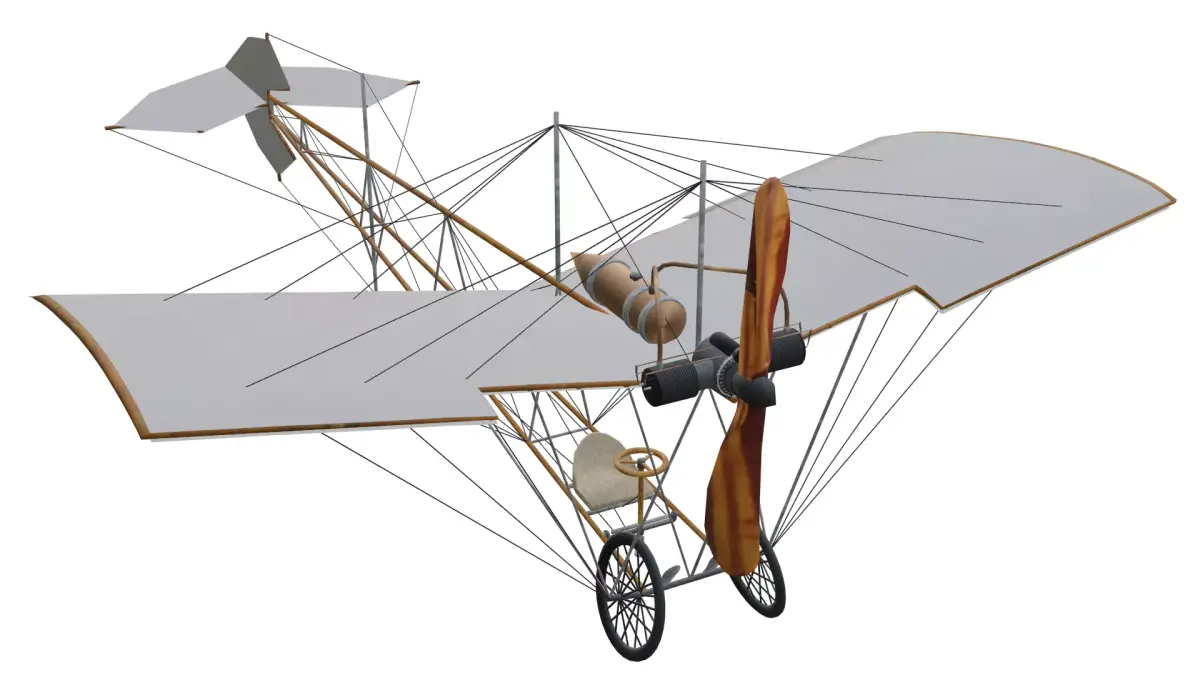 Santos-Dumont 20 Demoiselle Low-poly 3D model