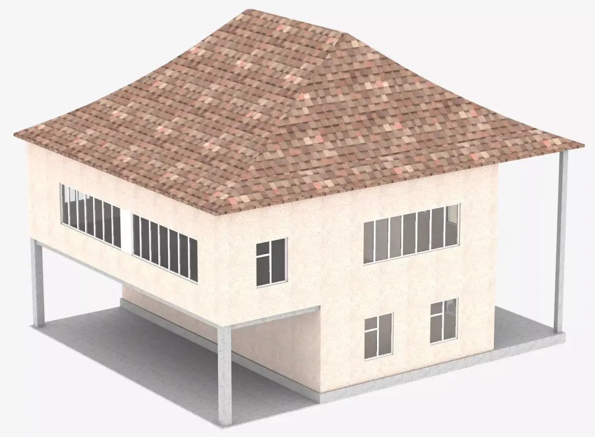 Private house 1 Low-poly 3D model