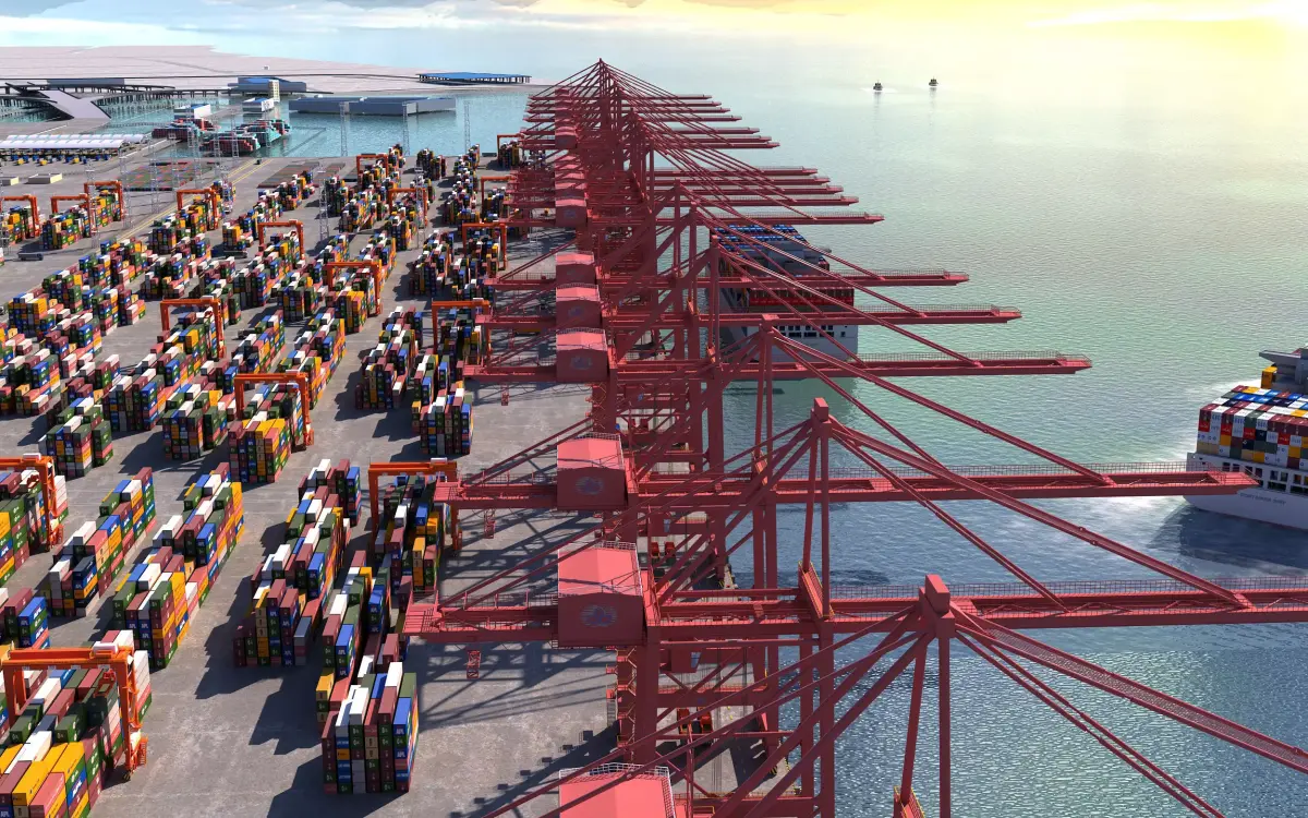 Industrial Port Harbor - Container Terminal  3D model