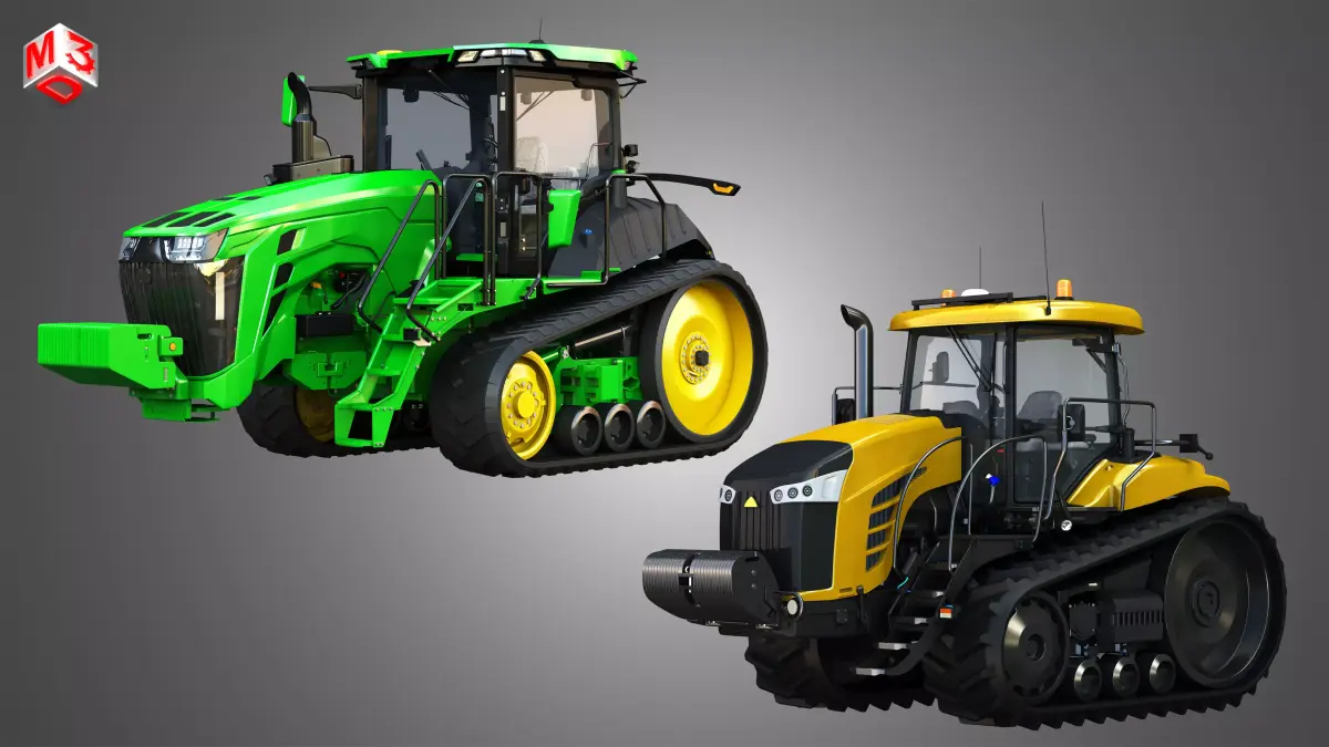 8RT Series Tractor - MT700E Tractor - Tracted Tractors  2 in 1 3D Model Pack