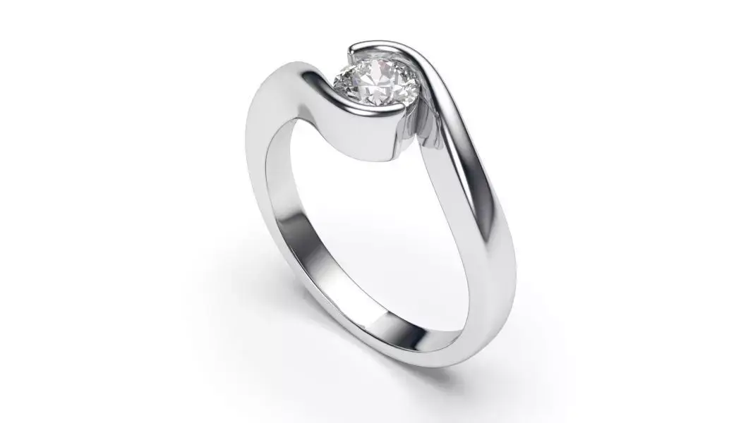 solitaire with ring sizes  8 part S69 3D print model