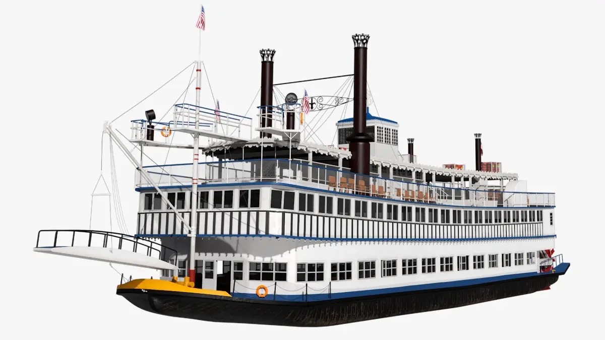 Paddle Wheeled Steamboat  purchase 3D model