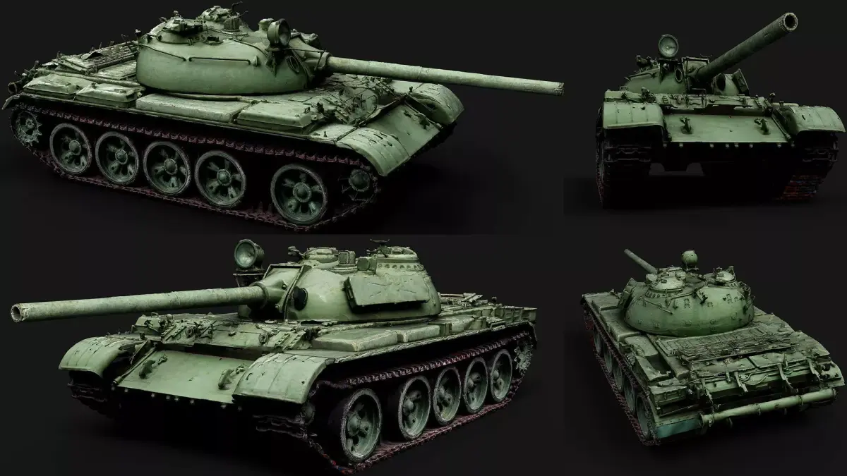 coldwar soviet tank T-55 model photogrammetry 3D model