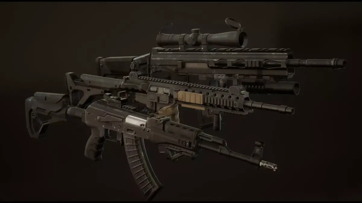 Weapon Pack Low-poly 3D model 2
