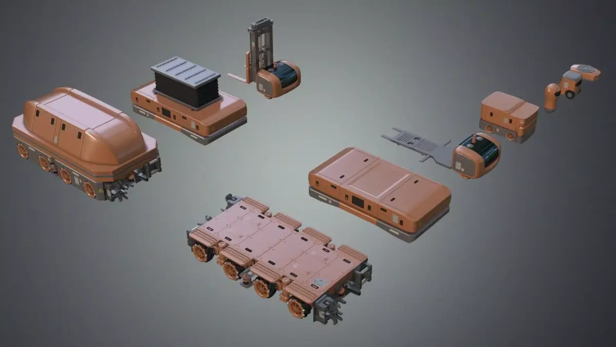 Industrial Robots Platforms 3D model