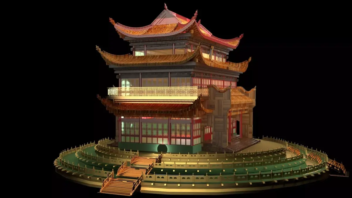 Chinese ancient  house  3D model purchase