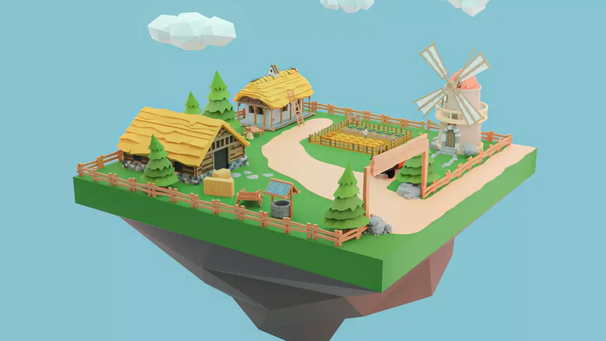 Low Poly Farm  Low-poly 3D model