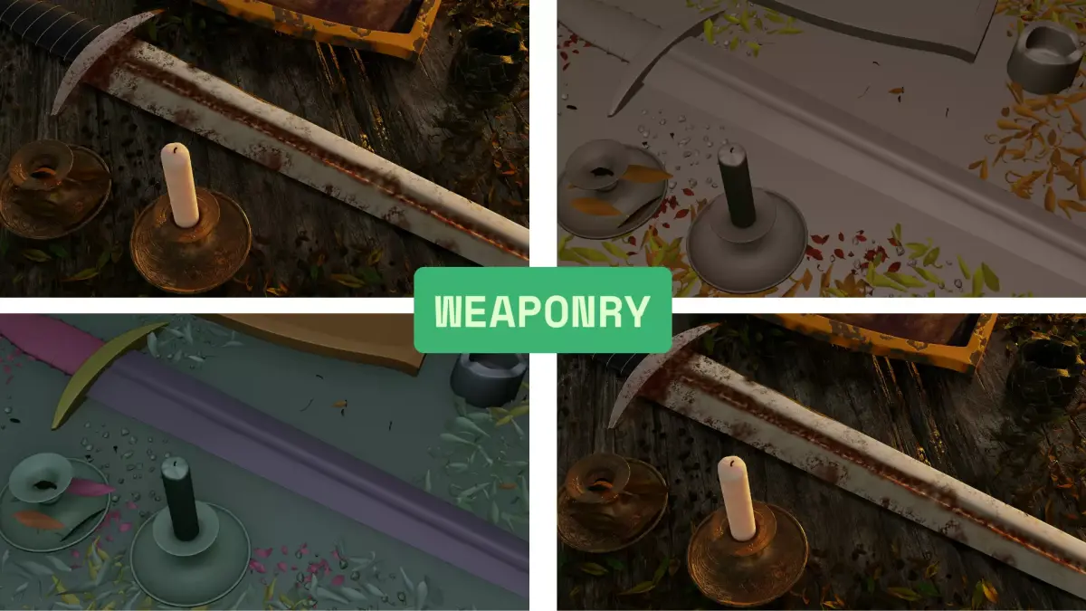 Medieval Sword Prop Full Scene 3D model