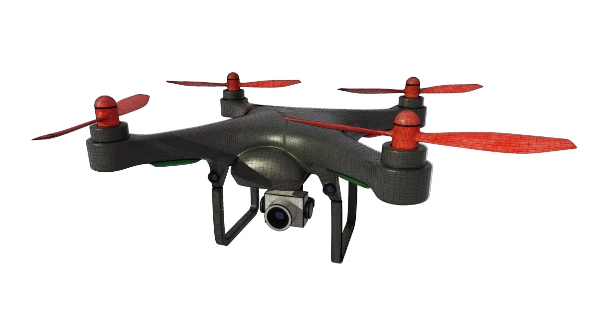 LowPoly and GameReady Consumer Drone Low-poly 3D model