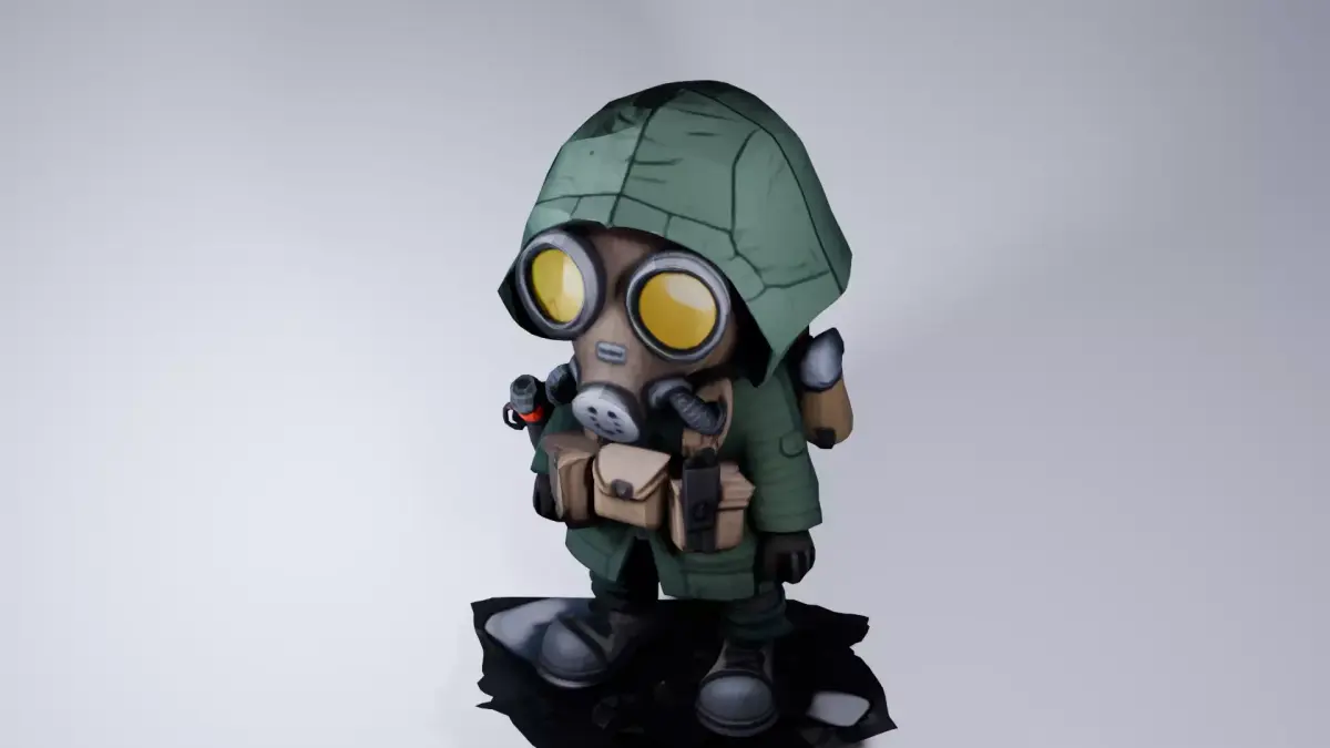 Wasteland Warrior 3D Model Masked Survivor NPC 3D model
