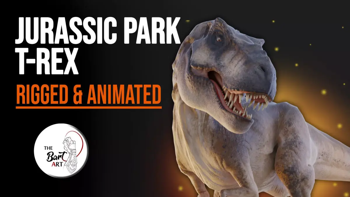 Jurassic Park Tyrannosaurus Rex Blender Low-poly Low-poly 3D model