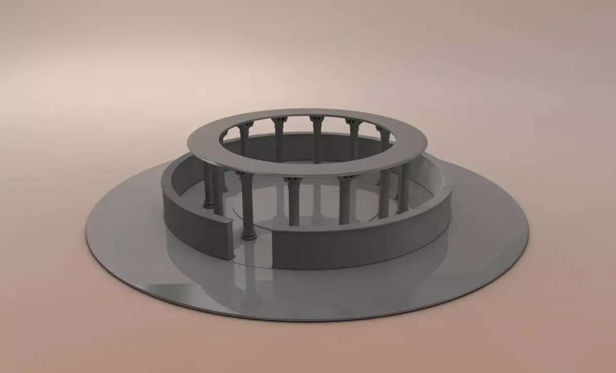 Temple circular pedestal 3D model