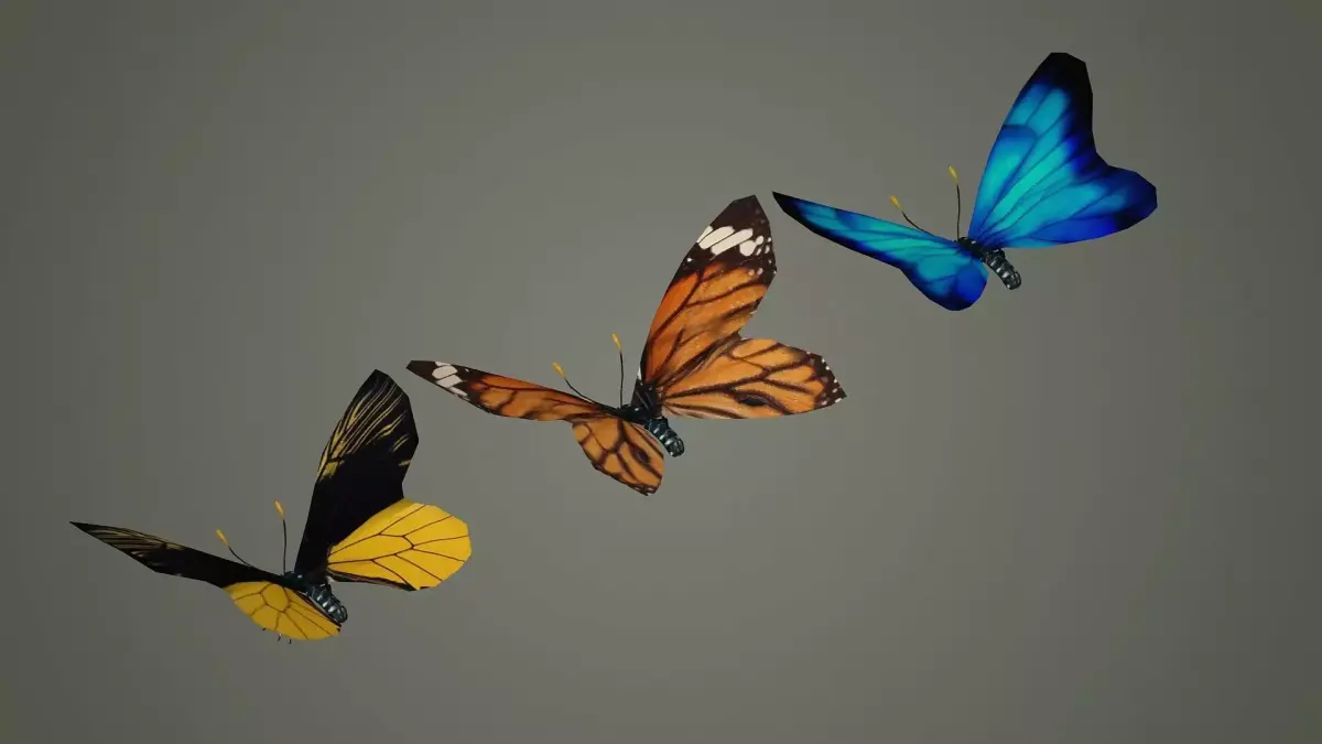 butterfly antenna wing insect fly wildlife summer sky  3D model