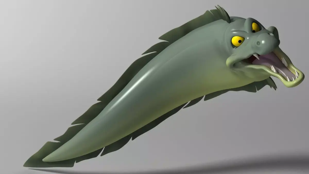 Cartoon Moray eel Rigged Low-poly 3D model