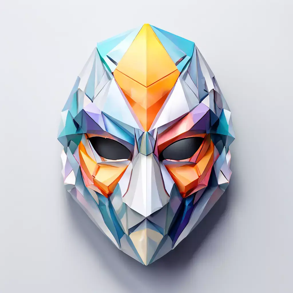 LowPoly Geometric SciFi Mask Low-poly 3D model