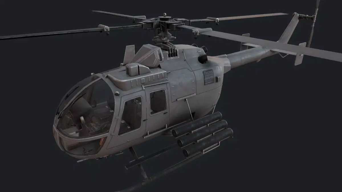 MBB Bo 105 Low-poly 3D model