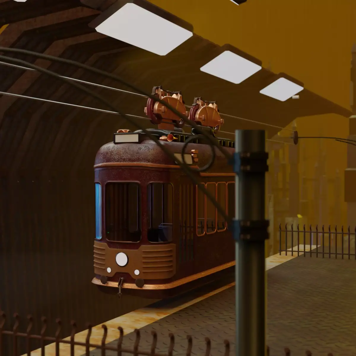Train Steampunk 3D model