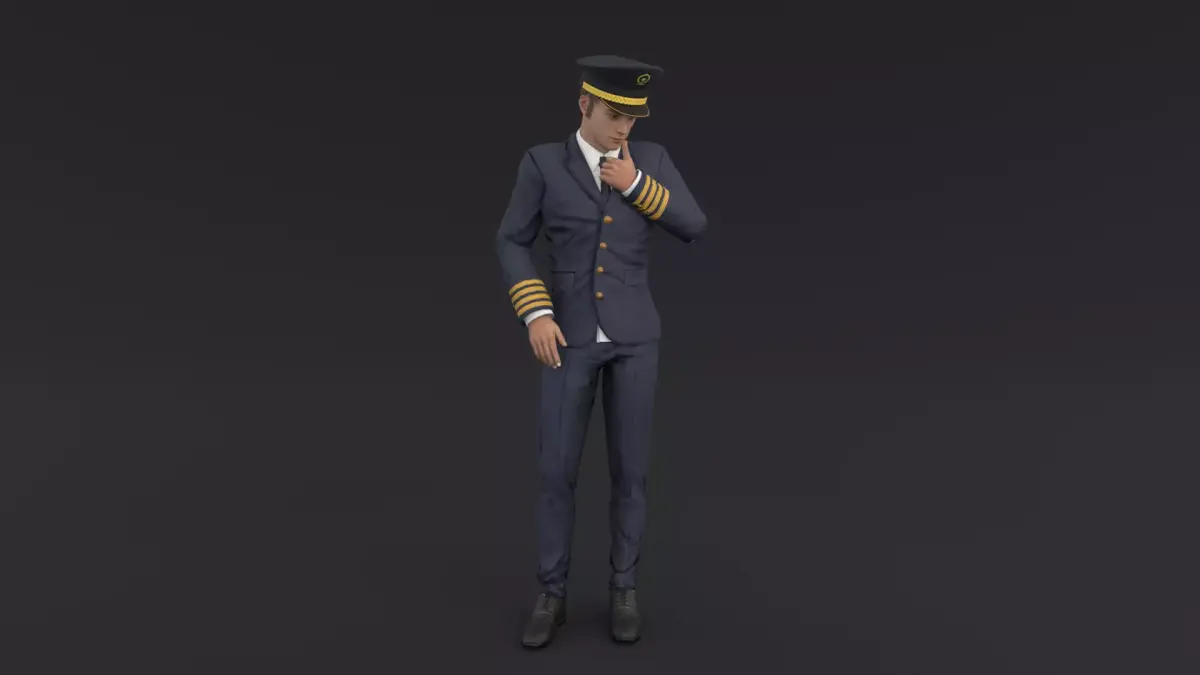 Pilot Rigged 3D model Low-poly 3D model