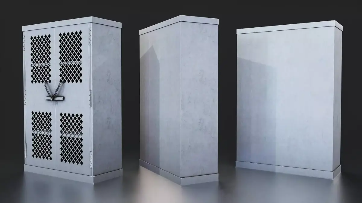 Metal Security Locker Low-poly 3D model