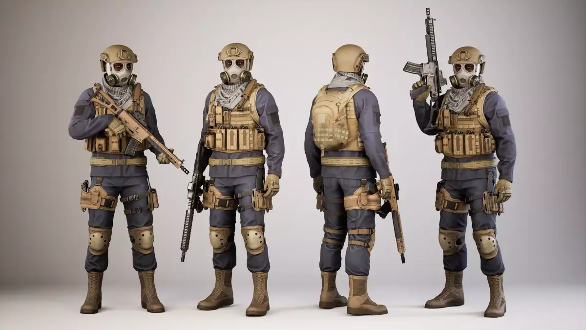 Casual Soldier 09 Low-poly 3D model