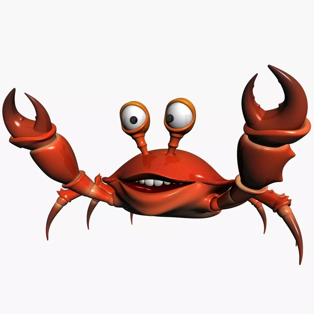 Cartoon Crab RIGGED and ANIMATED Low-poly 3D model