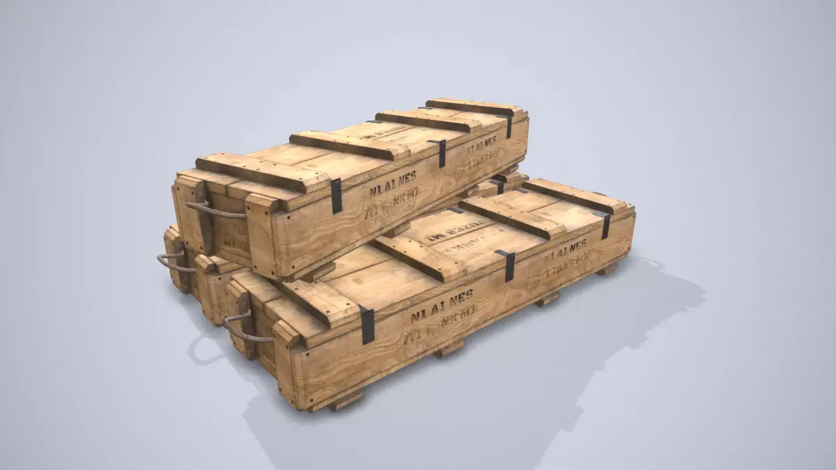  Military Chest Low-poly 3D model