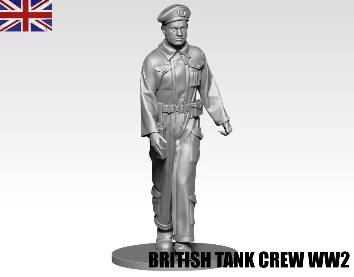  British Tank crew ww2 01 3D print model