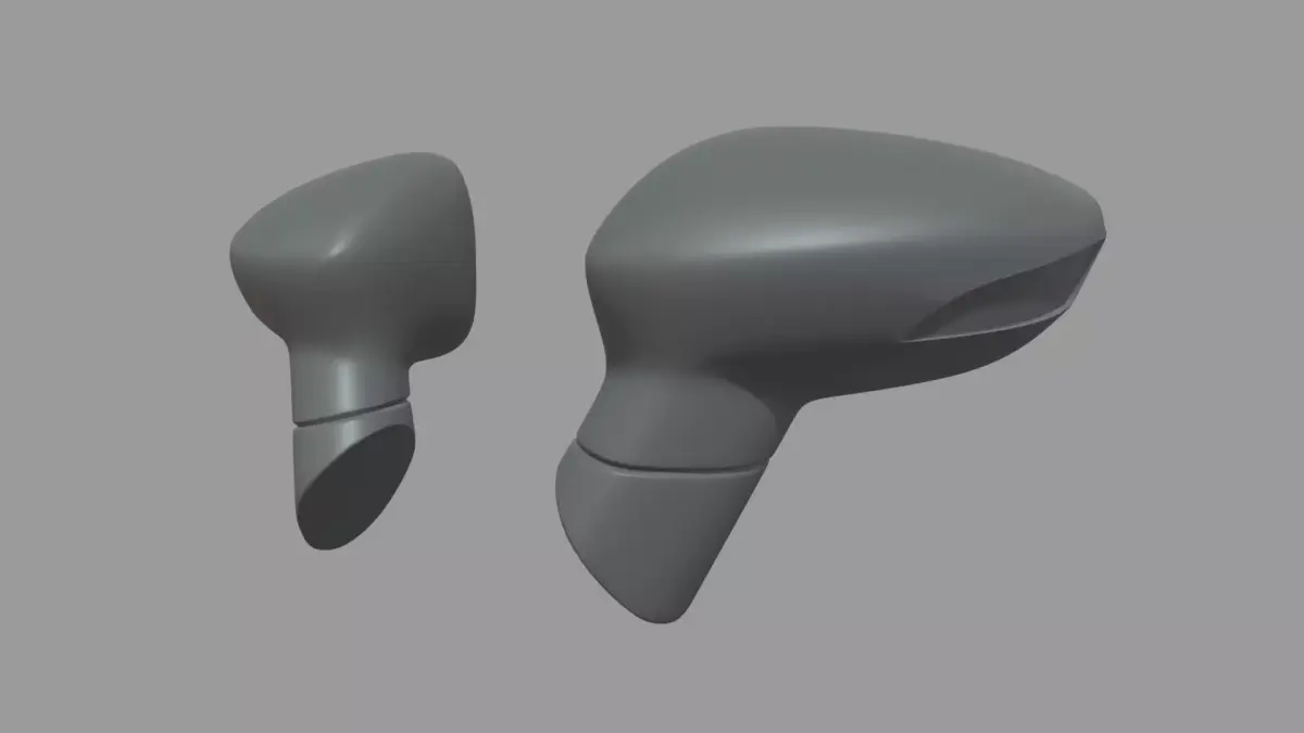 Car Mirror 028 Low-poly 3D model