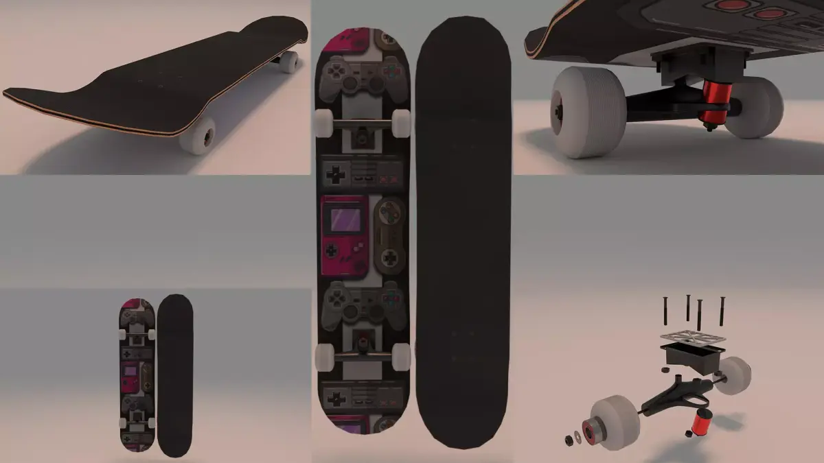 Arcade Gamepad Skateboard Skate 3D model