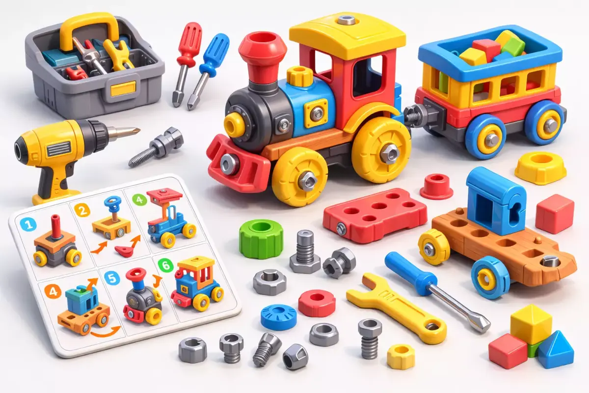Modular Toy Car Builder Set  Buildable Car with Tools Parts  3D print model