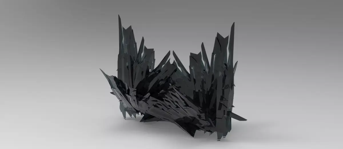 Cyberpunk glass shard structure 2 3D model