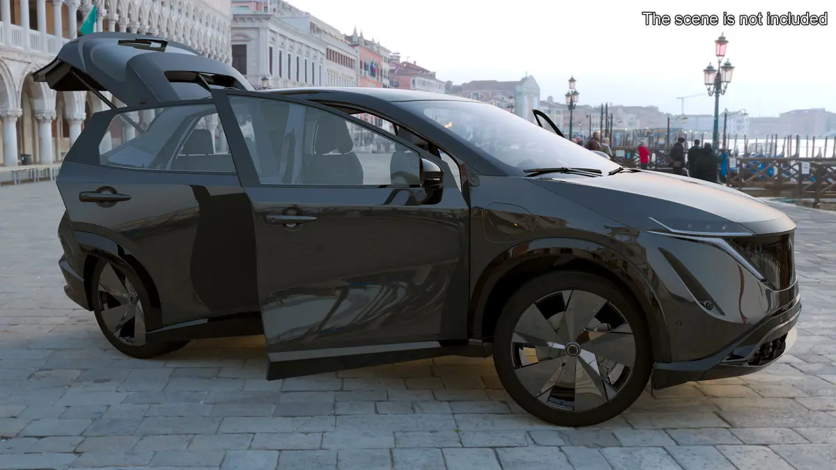 Modern Electric SUV Black Rigged for Maya 3D model