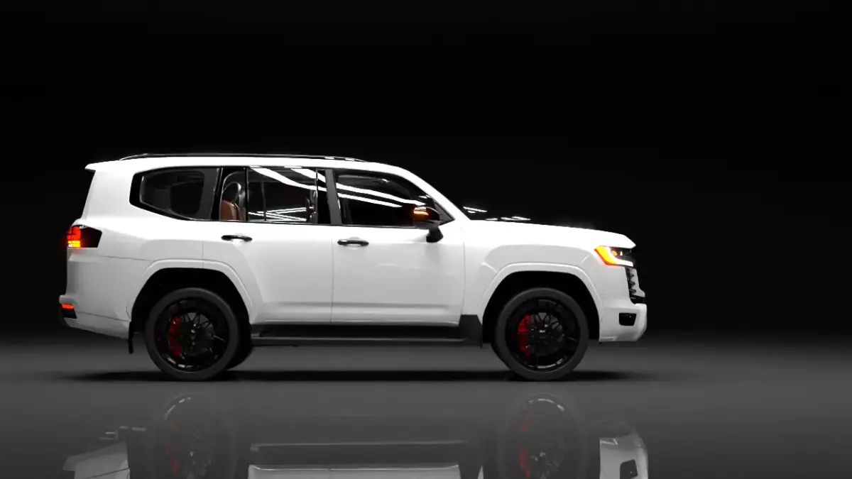 Luxury Full Size SUV 3D Model Rigged Interior Exterior Low-poly 3D model
