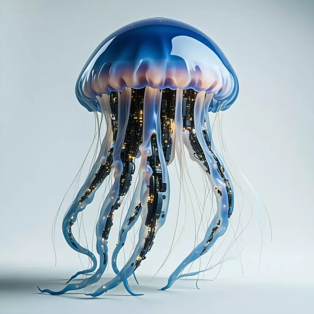 SciFi Robotic Jellyfish 3D Model Low-poly 3D model